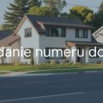 A modern house with a clearly visible house number, suburban street, daylight, realistic style.