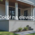A modern house with a detailed and well-designed cokół on the facade, protective and decorative, realistic daylight.