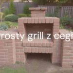 A simple brick grill in a garden setting, sturdy construction with three brick walls and an open front, cozy outdoor ambiance, realistic style.