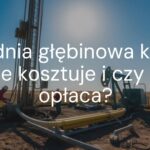 A deep well drilling site, showing workers installing pipes and a pump, rural setting, sunny day, realistic.