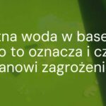 A cloudy swimming pool with unclear greenish water, showing poor water quality, with a hint of dirt and algae, realistic style.