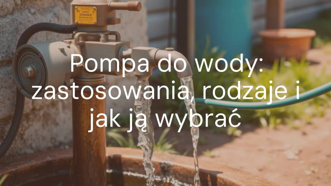 A modern water pump in action, transferring water from a well to a garden hose, realistic daylight, industrial design, practical use setting.
