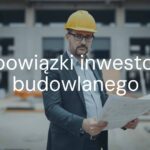 A construction investor reviewing blueprints on a construction site, hardhat and documents, professional and serious atmosphere, realistic.