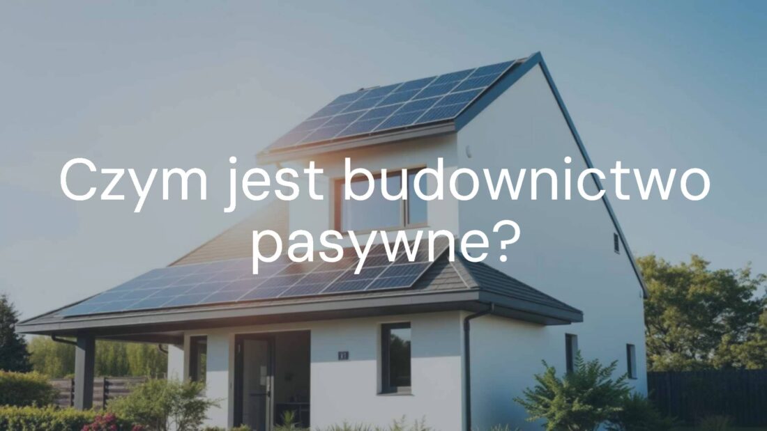 Modern passive house with solar panels, energy-efficient design, sunny day, eco-friendly, realistic.