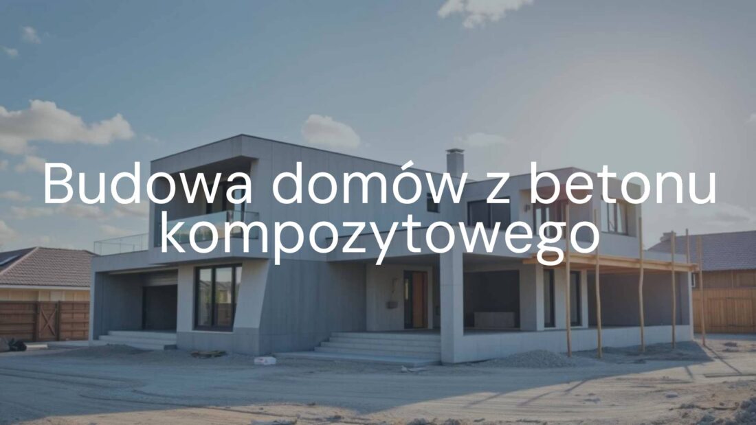 Modern house built with composite concrete, factory-made elements, clean construction site, sunny day, realistic.
