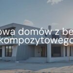 Modern house built with composite concrete, factory-made elements, clean construction site, sunny day, realistic.