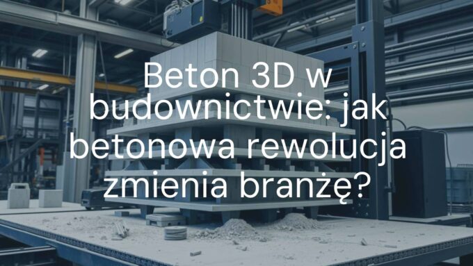 A modern 3D concrete printer constructing a futuristic building layer by layer, industrial setting, advanced technology, realistic.