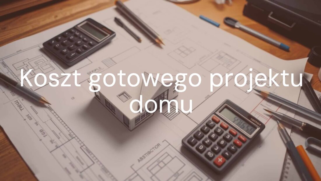 Modern house blueprint on a desk with cost calculations, calculator, and architectural tools, realistic style.