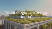 A modern city rooftop covered with lush green vegetation, sunny day, blue sky, sustainable architecture, realistic.