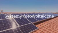 Modern photovoltaic solar panels on a sunny rooftop, blue sky, eco-friendly energy, realistic.